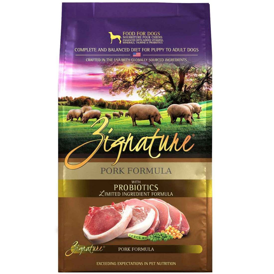 Zignature Original Pork Formula with Probiotics, Size: 4 Lb