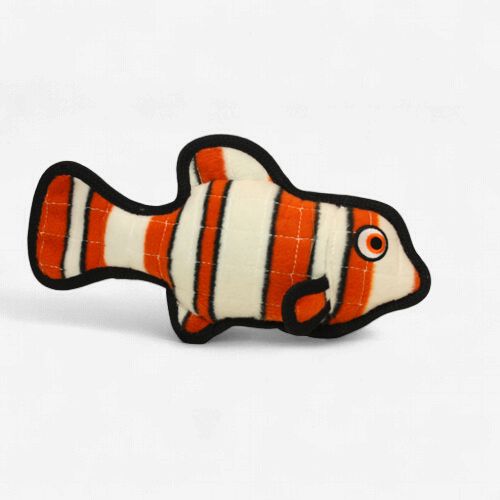 Tuffy Ocean Fish Orange Durable Plush Dog Toy
