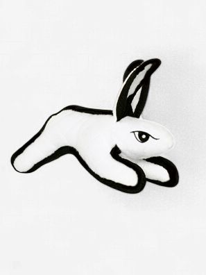 Tuffy Barnyard Jr. Rabbit White Durable Plush Dog Toy