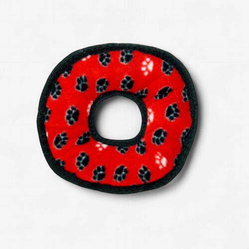 Tuffy Jr. Ring Red Durable Plush Dog Toy