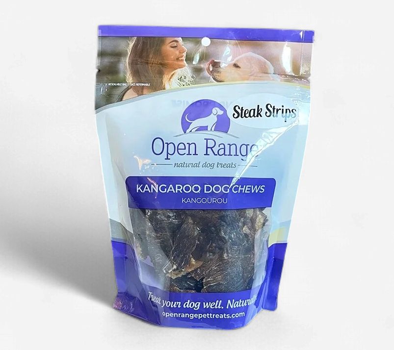 Home Range Kangaroo Steak Strips Dog Treats 3.5 oz