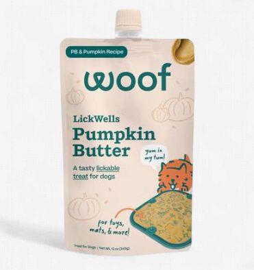 Woof LickWells Pumpkin Butter Dog Treat Topper 12 oz