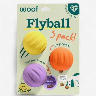 Woof Flyball Dog Fetch Puzzle Ball 3-Pack