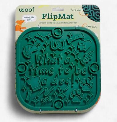 Woof FlipMat Green Dog Enrichment Mat