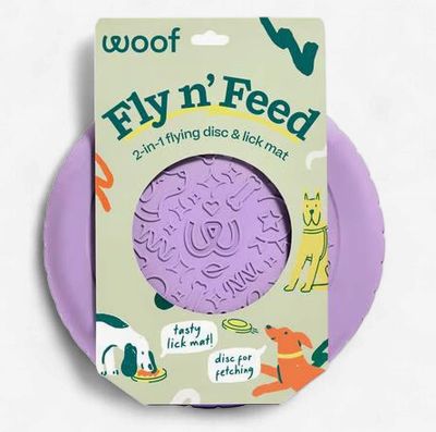 Woof Fly n' Feed Dog Frisbee Lick Mat