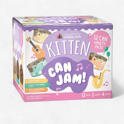Weruva Kitten Can Jam Chicken Tuna &amp; Salmon Variety Pack Grain-Free Wet Kitten Food 3 oz