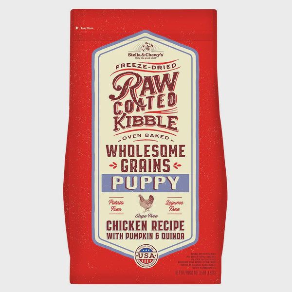Stella &amp; Chewy's Wholesome Grain Raw Coated Cage-Free Chicken Puppy Dry Dog Food with Pumpkin &amp; Quinoa 22 Lb