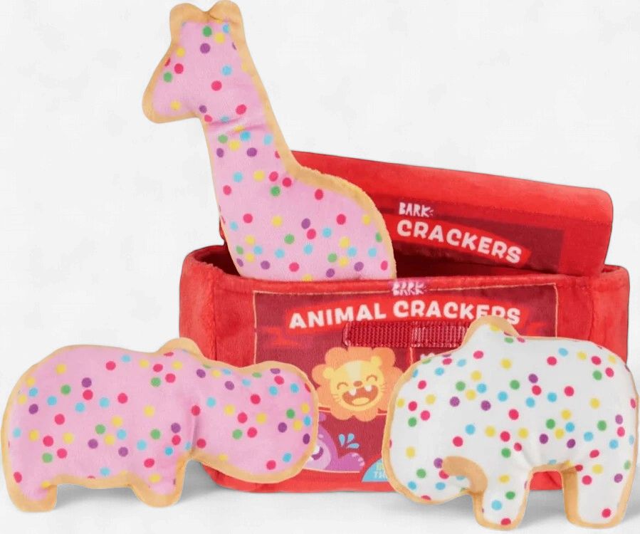 BARK Animal Squeakers Snacks Multi-Part Squeaky Plush Dog Toy Small