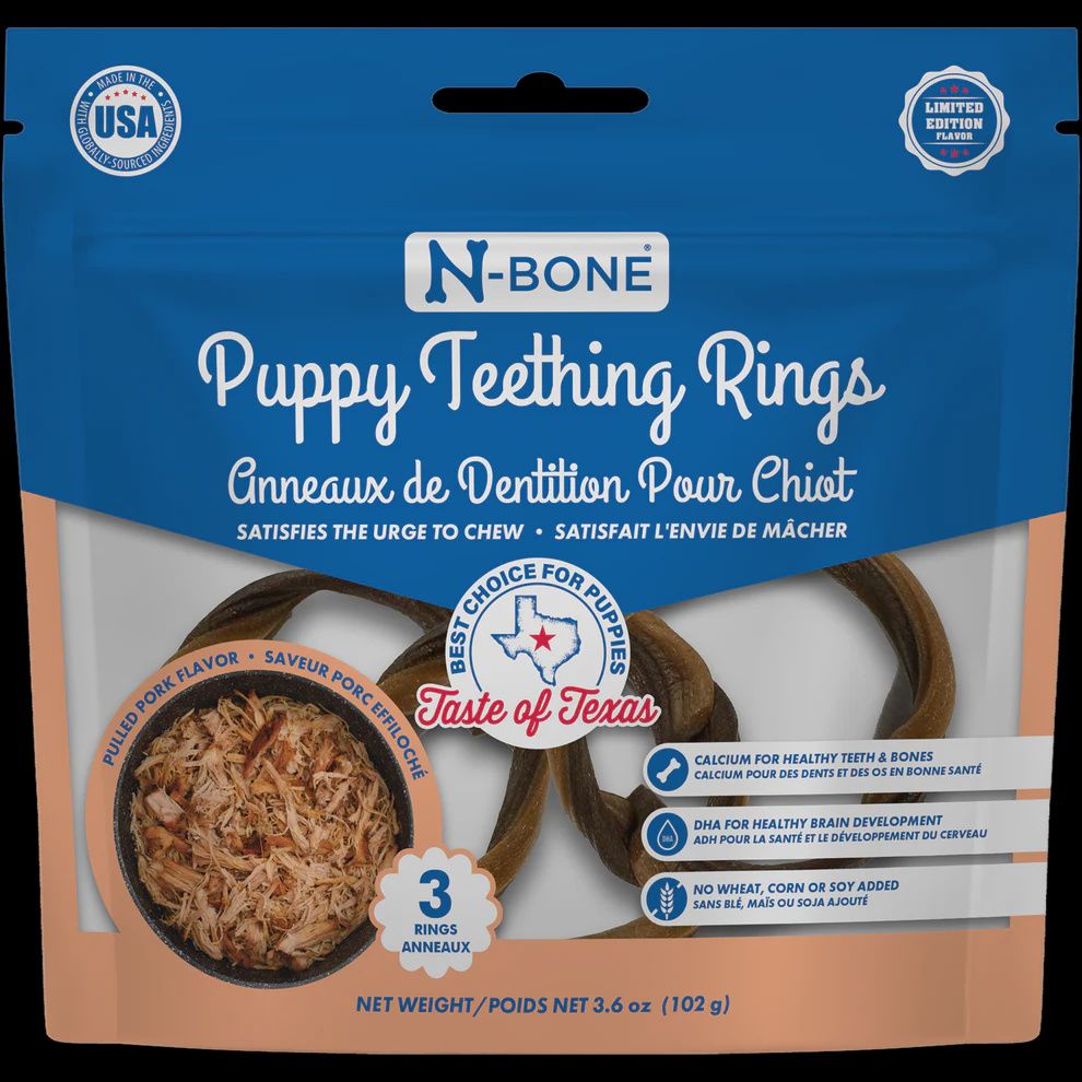 Puppy Teething Rings Pulled Pork Flavor Dog Chews