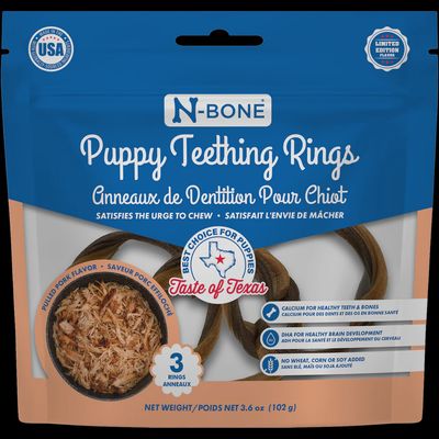 N-Bone Puppy Teething Rings Pulled Pork Flavor Dog Chews