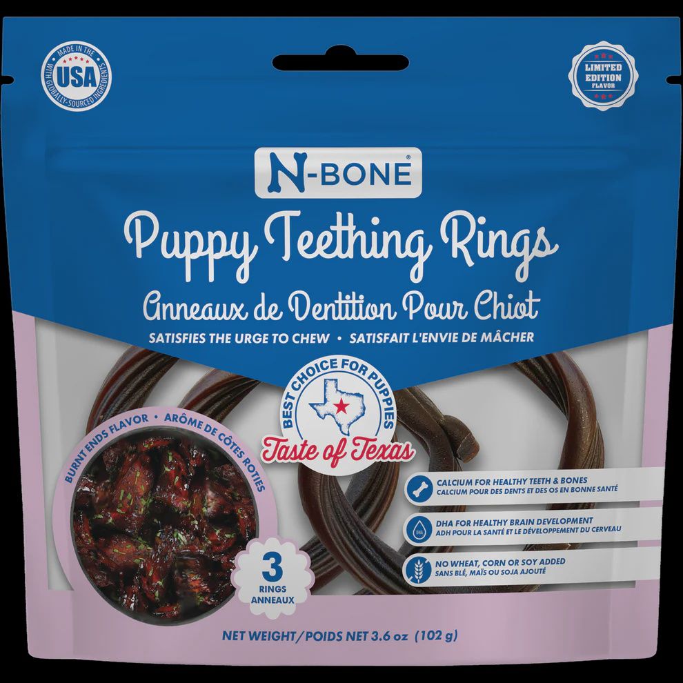 Puppy Teething Rings Burnt Ends Flavor Dog Chews