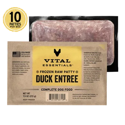 Vital Essentials Frozen Raw Duck Dog Food Patties 7.5 oz