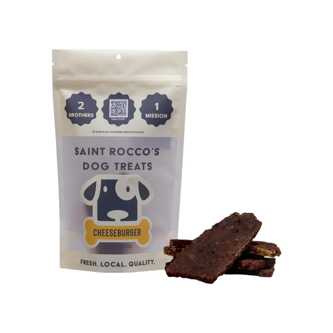 Saint Rocco's Slow-Baked Jerky Dog Treats Cheeseburger 16 oz