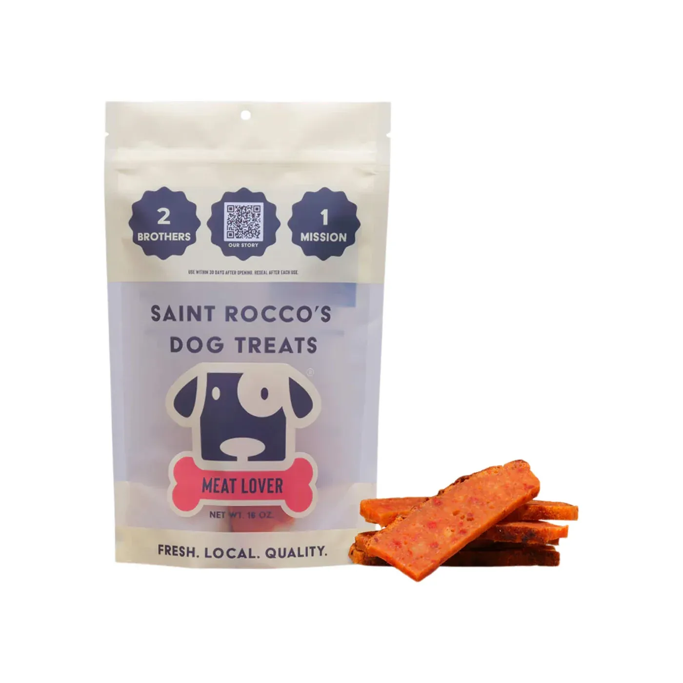 Saint Rocco's Slow-Baked Jerky Dog Treats Meat Lover 8 oz