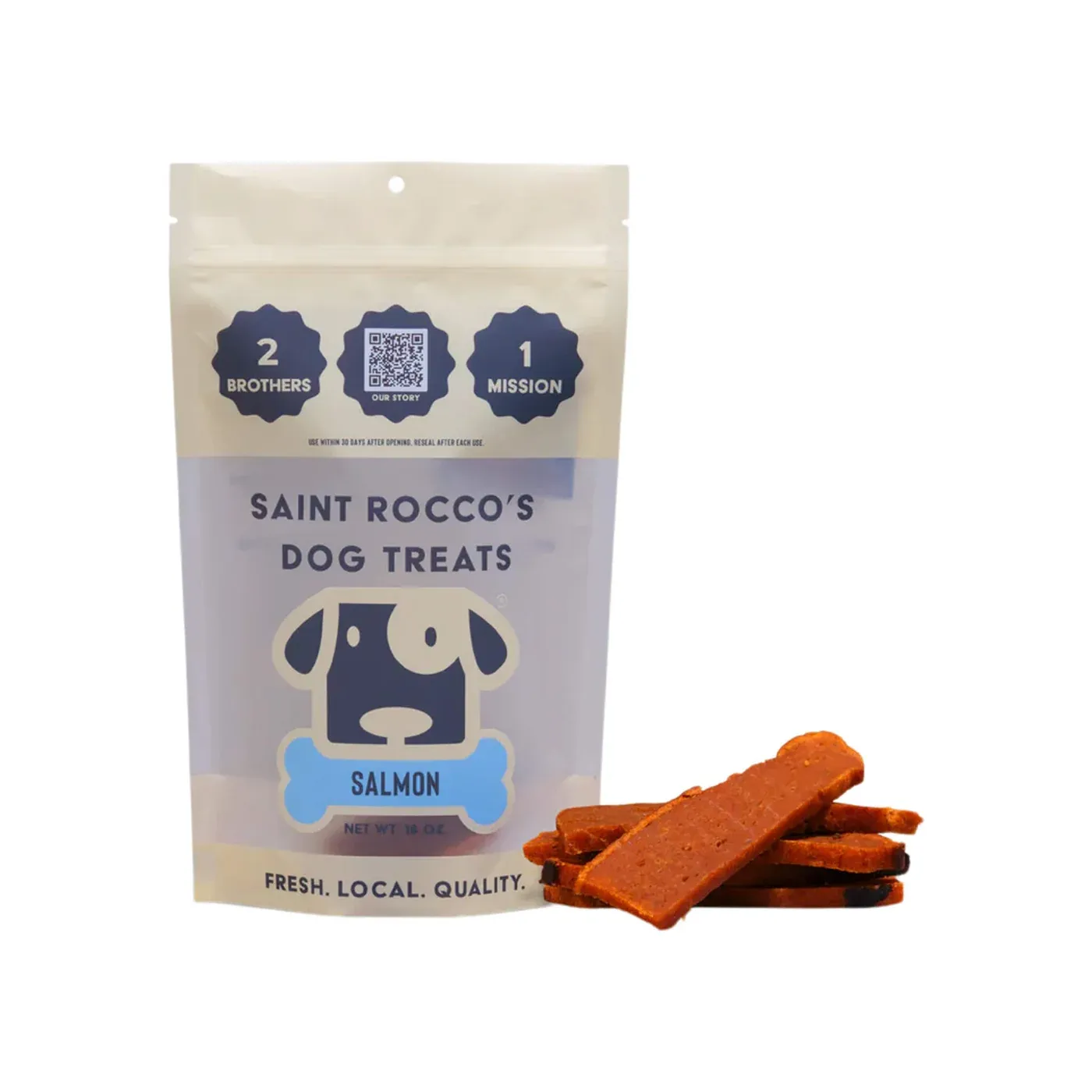 Saint Rocco's Slow-Baked Jerky Dog Treats Salmon 8 oz