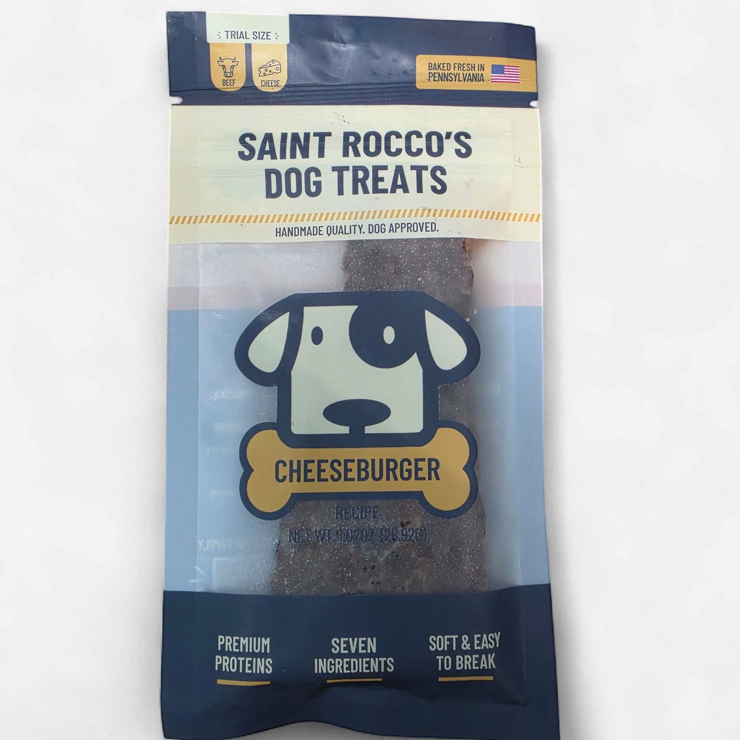 Saint Rocco's Slow-Baked Jerky Dog Treats Cheeseburger 1 oz