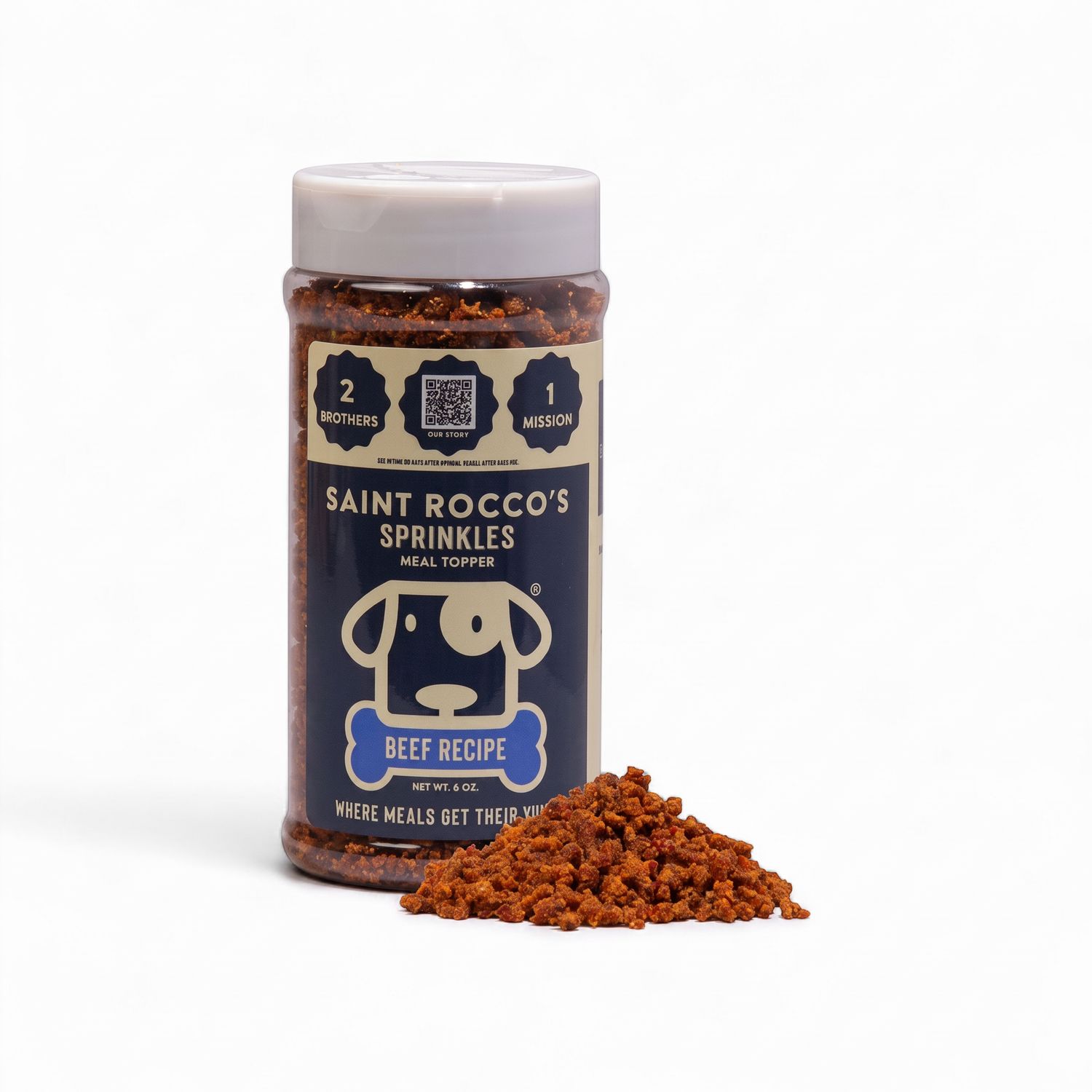 Saint Rocco's Sprinkles Beef Dog Food Topper 6 oz