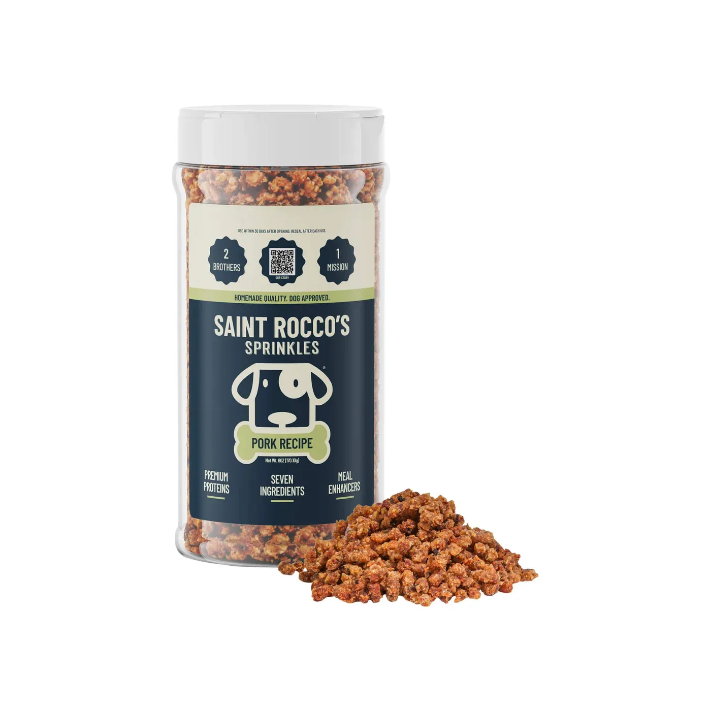 Saint Rocco's Sprinkles Pork Dog Food Topper 6 oz