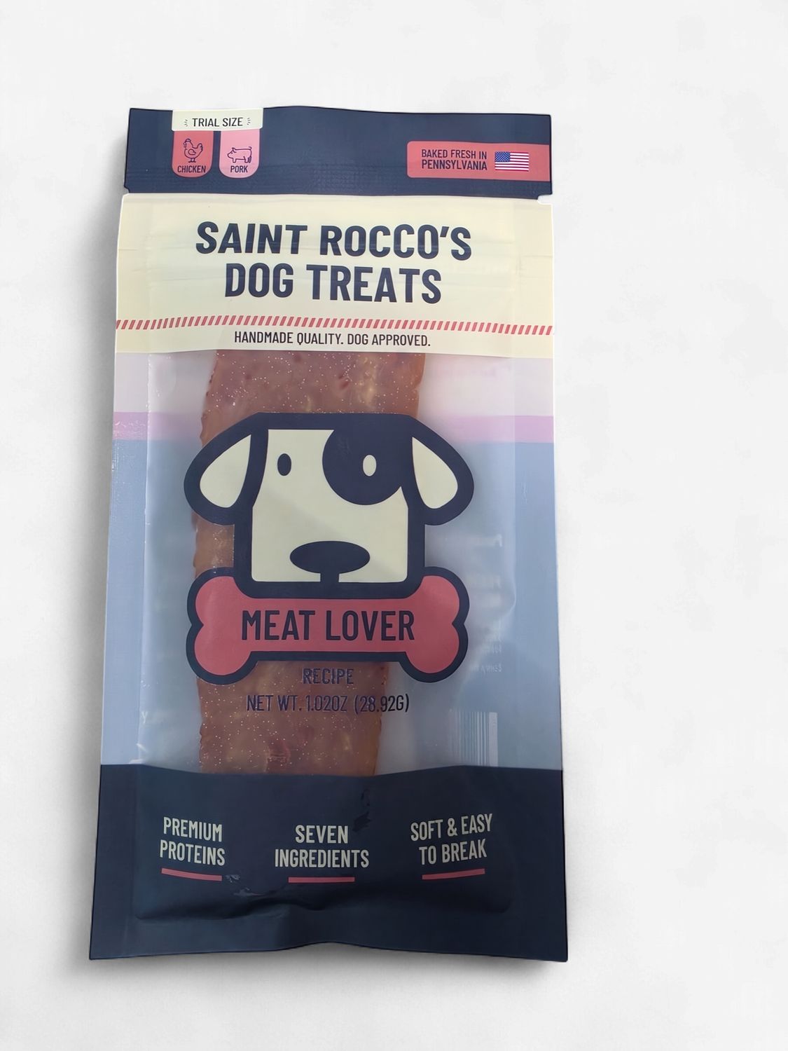 Saint Rocco's Slow-Baked Jerky Dog Treats Meat Lover 1 oz