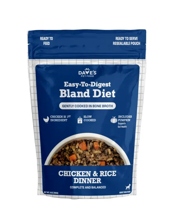 Dave's Bland Diet Chicken &amp; Rice Wet Dog Food Pouch 9 oz