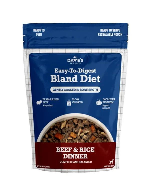 Dave's Bland Diet Beef &amp; Rice Wet Dog Food Pouch 9 oz