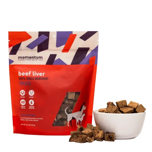 Momentum Freeze-Dried Beef Liver Dog &amp; Cat Treats 4 oz