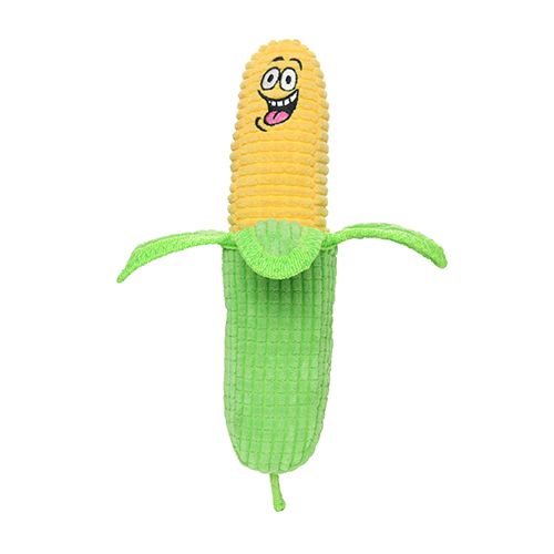 Tuffy Funny Food Corn Durable Plush Dog Toy Small-Medium