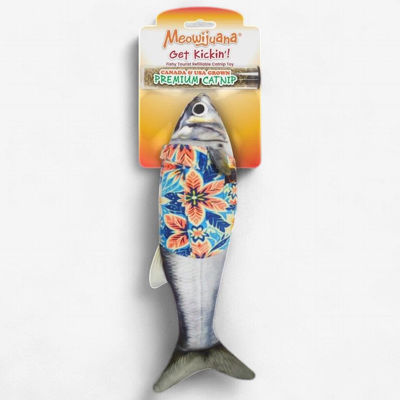 Meowijuana Get Kickin' Big Fishy Tourist Refillable Catnip Kicker Cat Toy