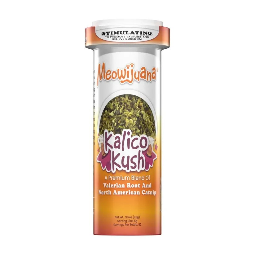 Meowijuana Kalico Kush Catnip &amp; Valerian Root Blend for Cats 26 g