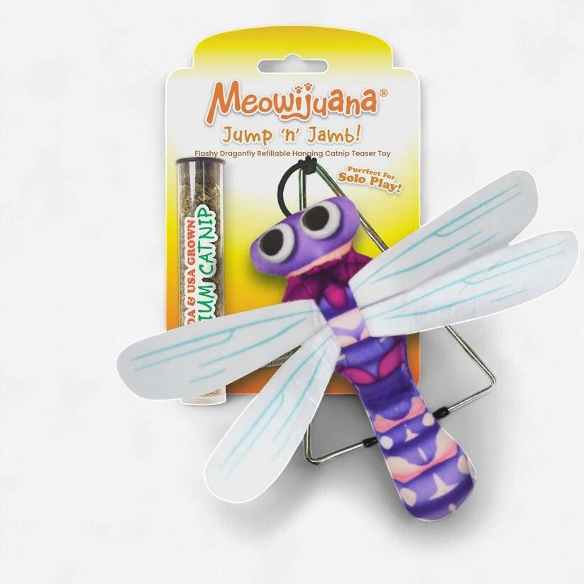 Meowijuana Jump 'n' Jamb Dragonfly Catnip Teaser Cat Toy