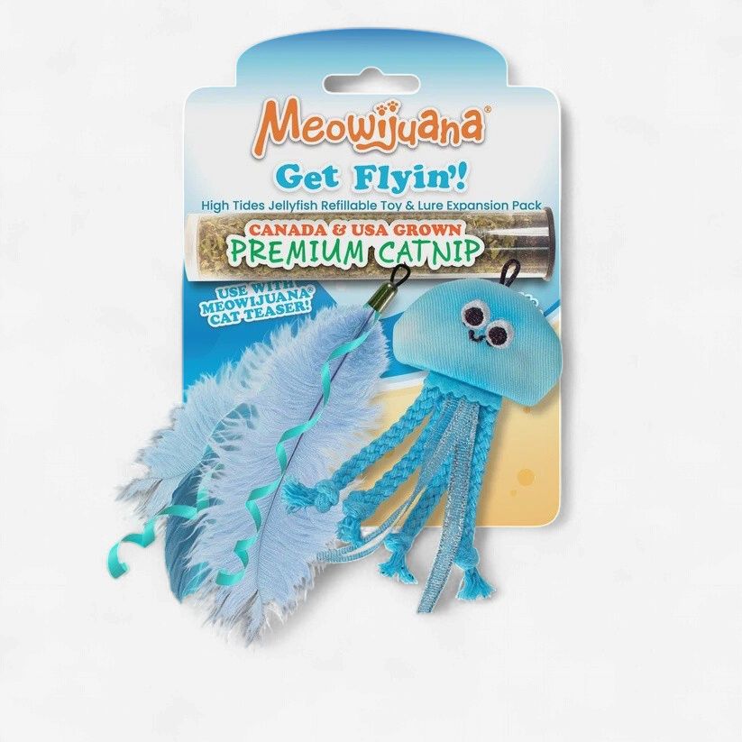 Meowijuana Get Flyin' High Tides Jellyfish Refillable Catnip Toy &amp; Lure Expansion Pack