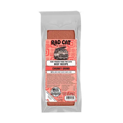 Rad Cat by Tucker's Beef Chunky Frozen Raw Cat Food 6 oz