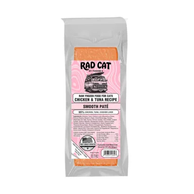 Rad Cat by Tucker's Chicken &amp; Tuna Smooth Pâté Frozen Raw Cat Food 6 oz
