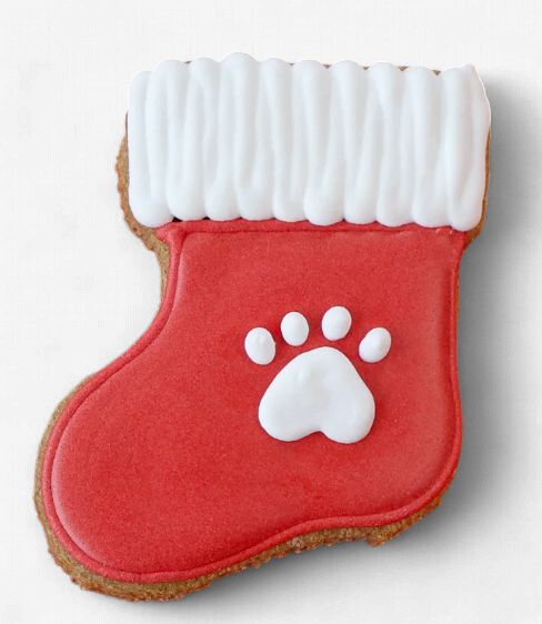 Pawstock Christmas Stocking Paw Print Cookie Dog Treat