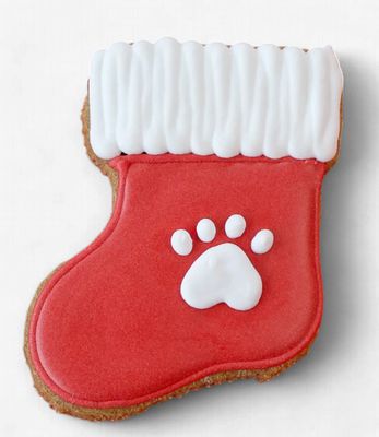 Pawstock Christmas Stocking Paw Print Cookie Dog Treat
