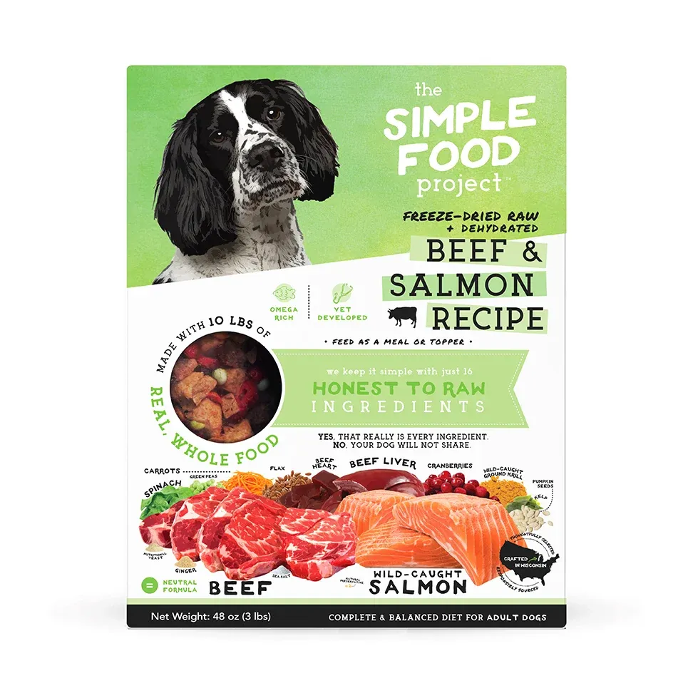 Simple Food Project Beef &amp; Salmon Freeze-Dried Raw Dog Food 3 lb