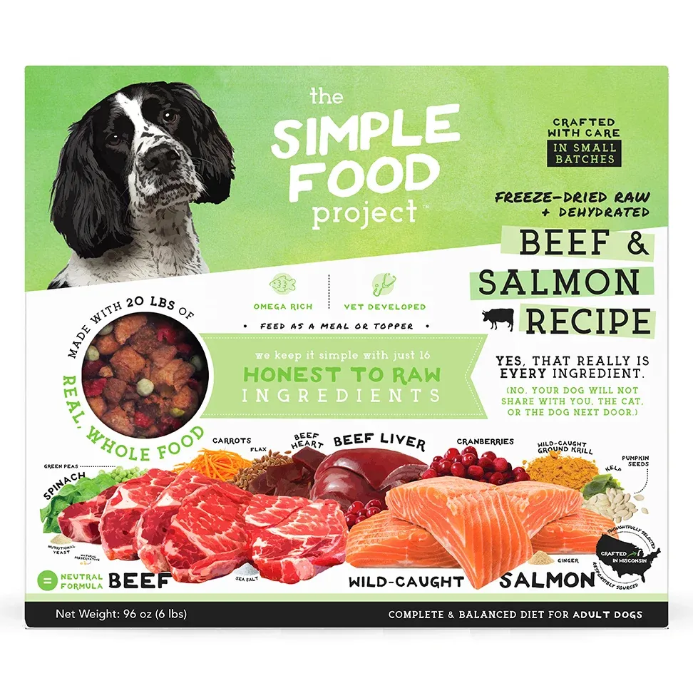 Simple Food Project Beef &amp; Salmon Freeze-Dried Raw Dog Food 6 lb