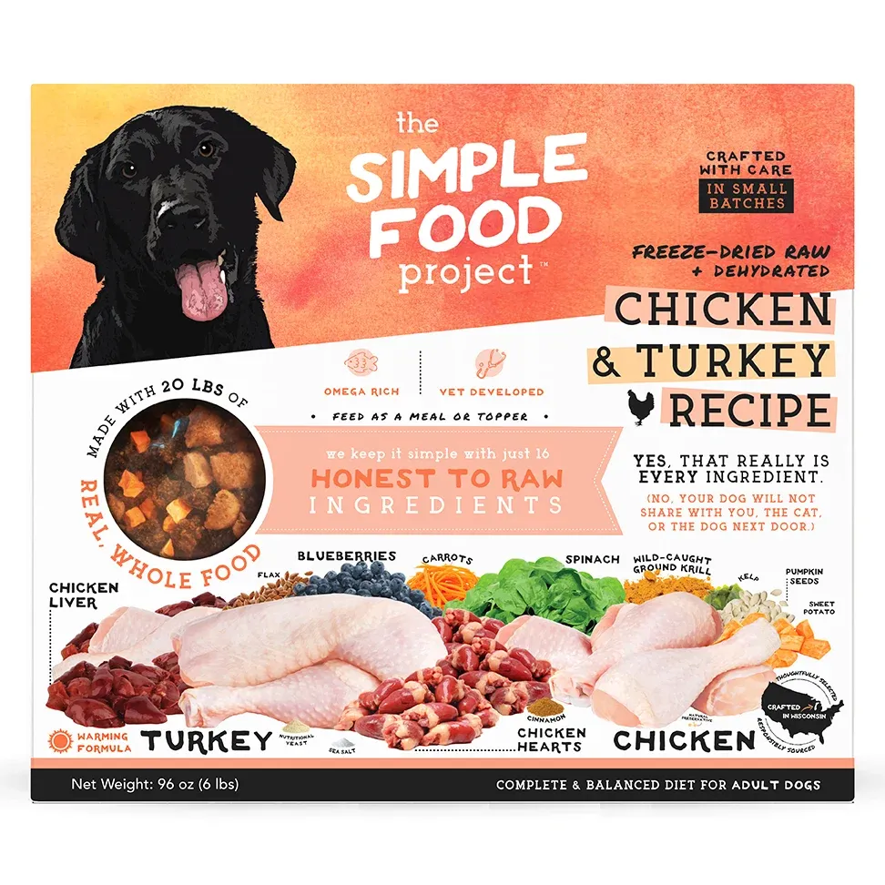 Simple Food Project Chicken &amp; Turkey Freeze-Dried Raw Dog Food 6 lb