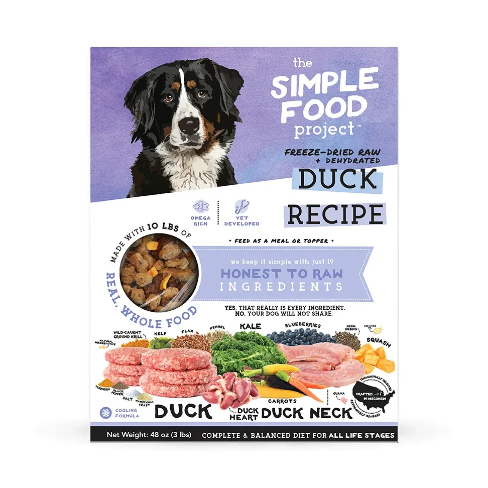 Simple Food Project Duck Freeze-Dried Raw Dog Food 3 lb