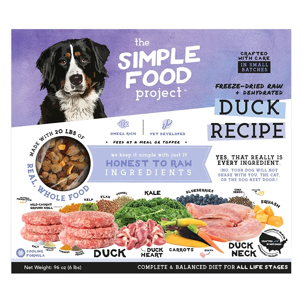 Simple Food Project Duck Freeze-Dried Raw Dog Food 6 lb