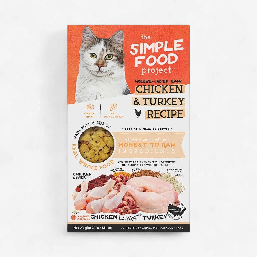 Simple Food Project Chicken &amp; Turkey Freeze-Dried Raw Cat Food 1.5 lb