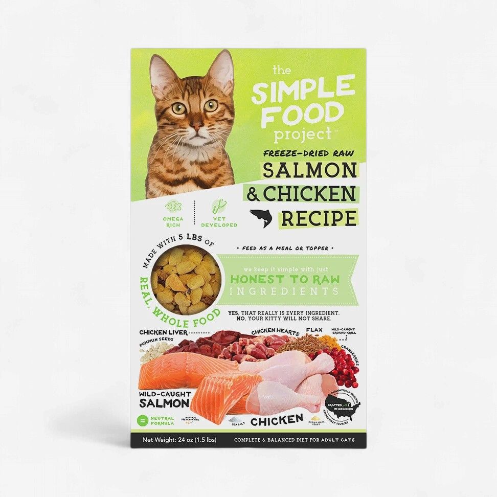 Simple Food Project Salmon &amp; Chicken Freeze-Dried Raw Cat Food 1.5 lb