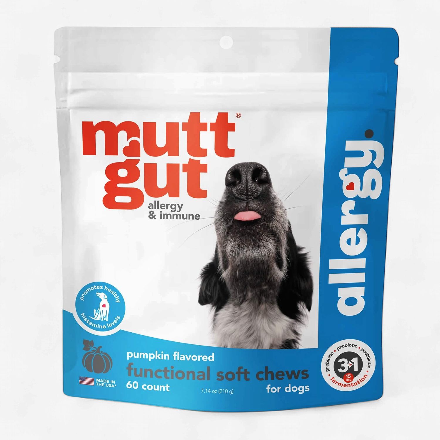 MuttGut Allergy Soft Chews Dog Supplement 60 Count