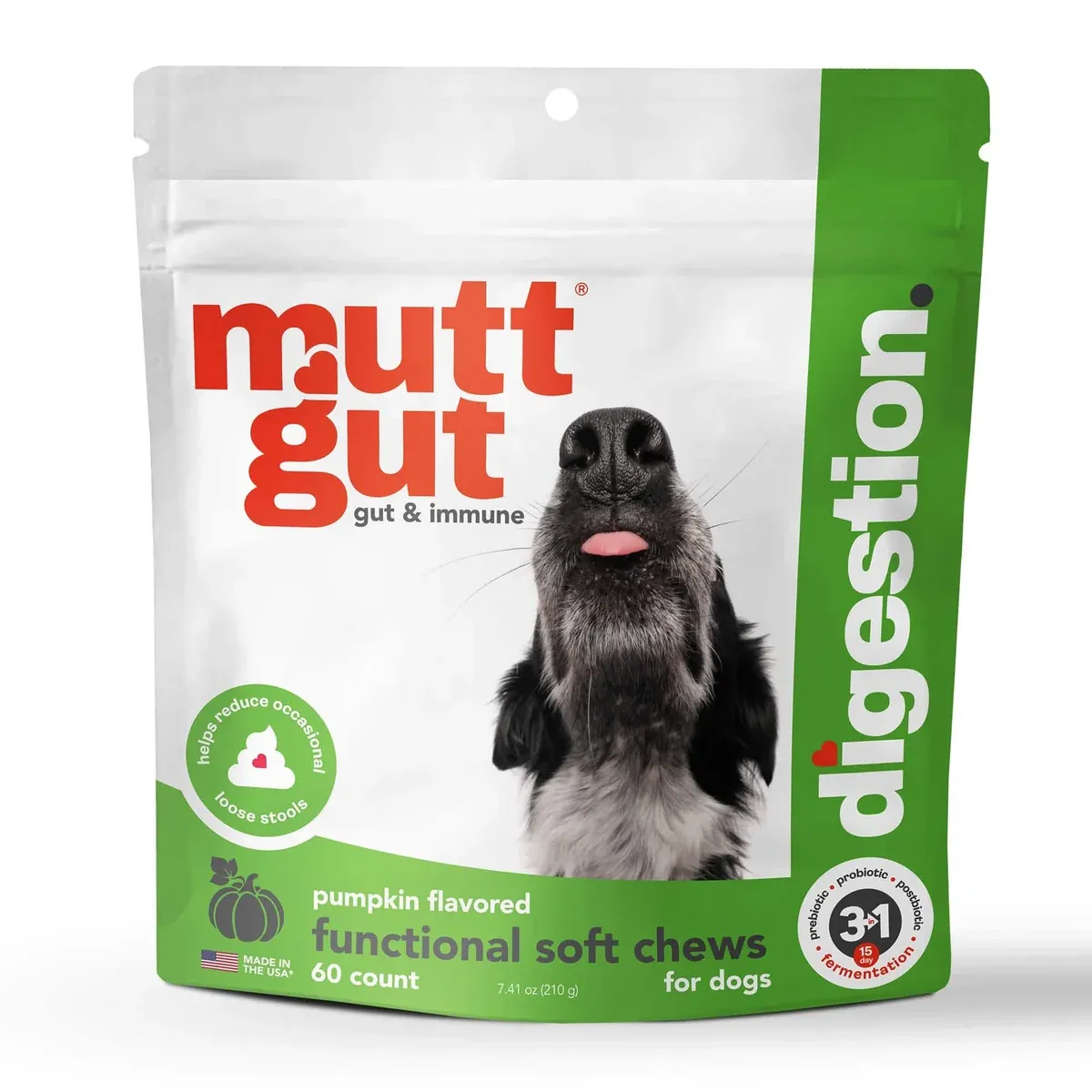 MuttGut Digestion Soft Chews Dog Supplement 60 Count
