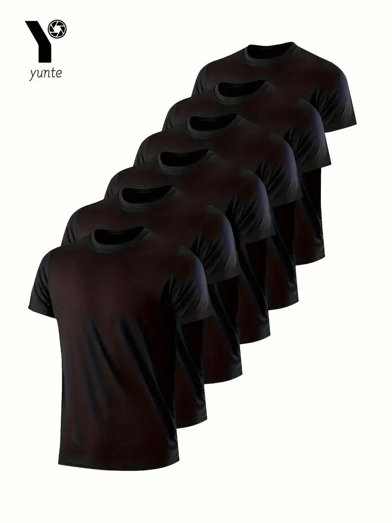 6 pcs Mens T- Shirt 100% Polyester