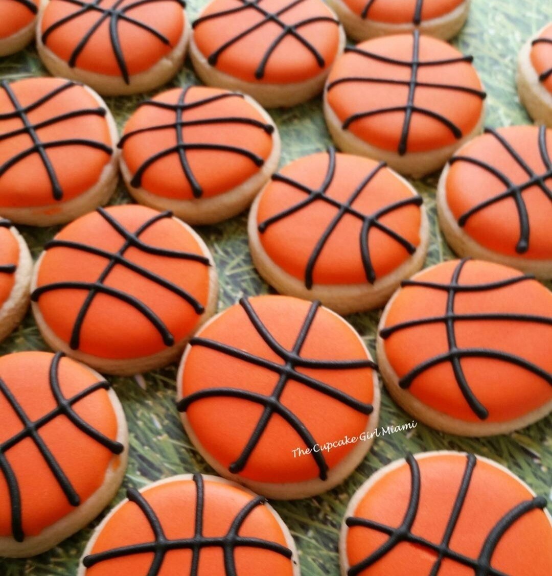 Mini Basketball Decorated Sugar Cookie 2 Dozen Mini Basketball Decorated Sugar Cookie 2 Dozen