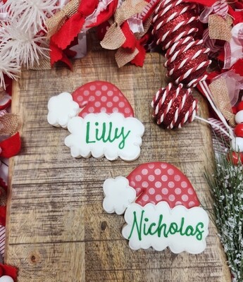 Santa Hat Sugar Cookie Personalized Santa Hat Sugar Cookie Personalized