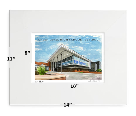 Cary, NC - Green Level High School - 11"x14" - Matted Print - #lew