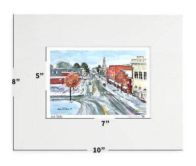 Apex, NC - Snowy Day - 8"x10" - Matted Print - #apexsnowy - #lew