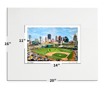 Pittsburgh, PA - PNC Park - 16"x20" - Matted Print - #lew